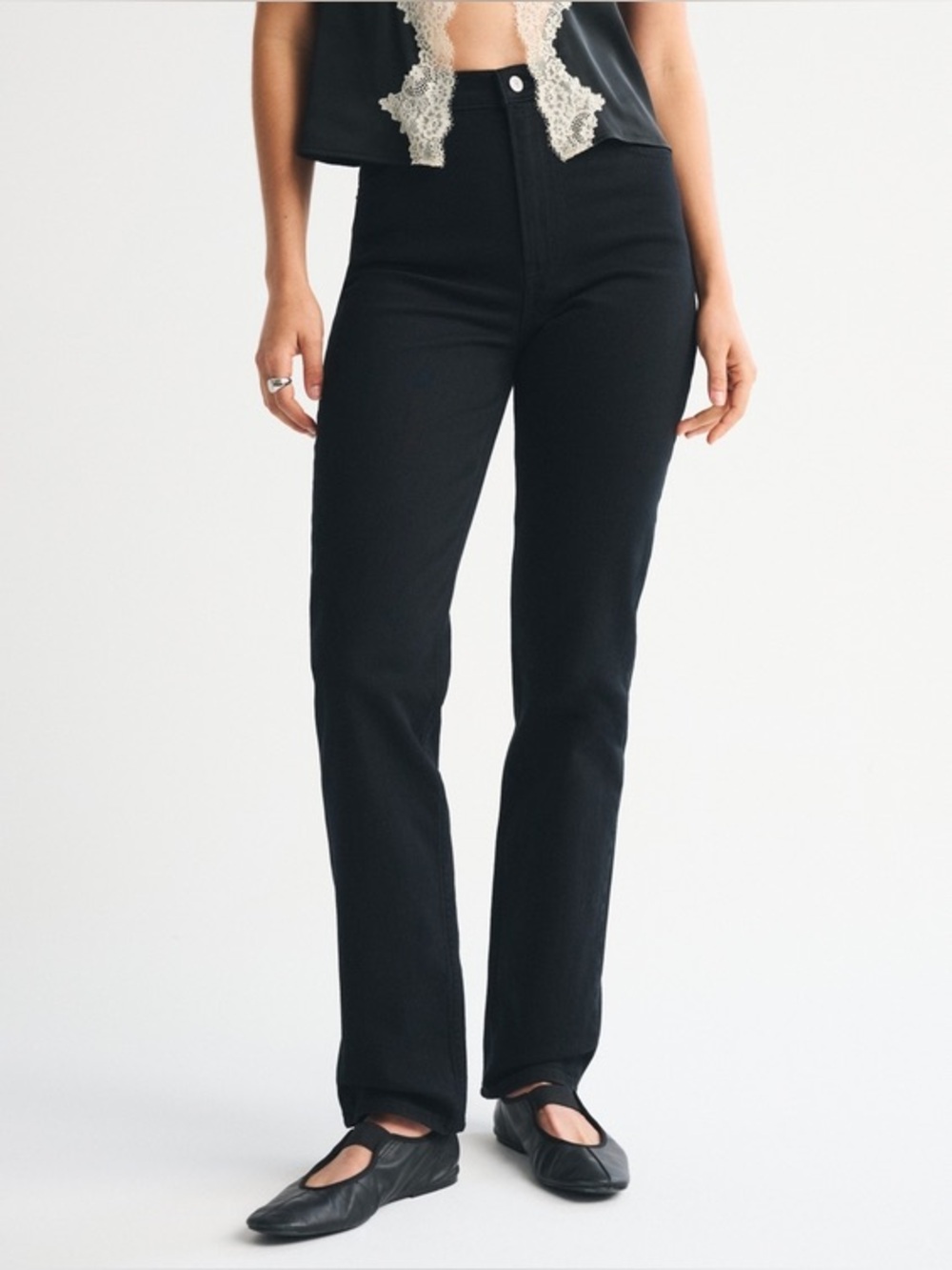 NWT Abercrombie & Fitch The ‘90s Straight Ultra High Rise Jeans Black Size 29|8R